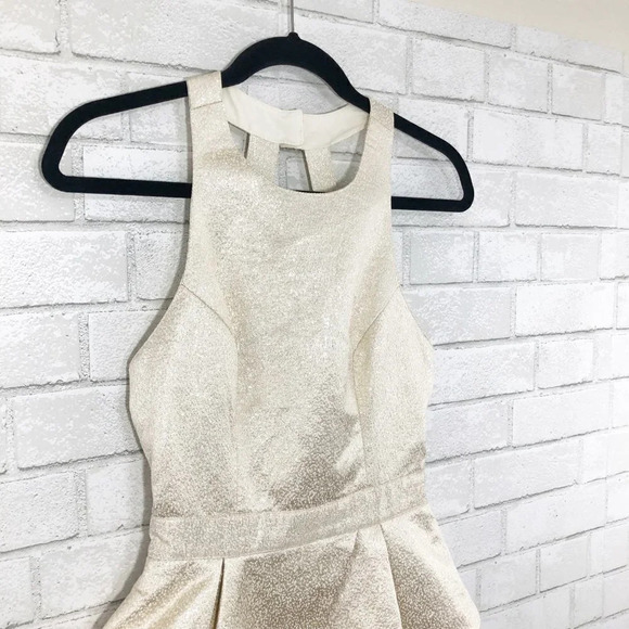 Keepsake Vintage Label Gold Strappy Cocktail Dress - Picture 7 of 10